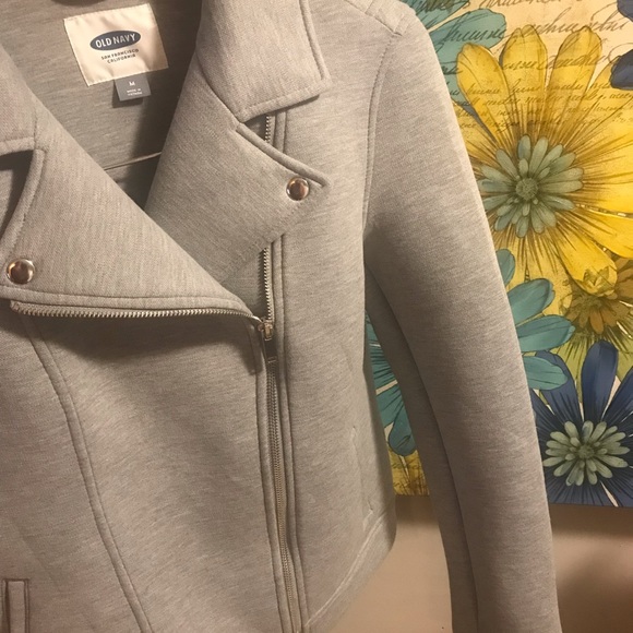 New biker style jacket stretch sweatshirt material - Picture 7 of 7